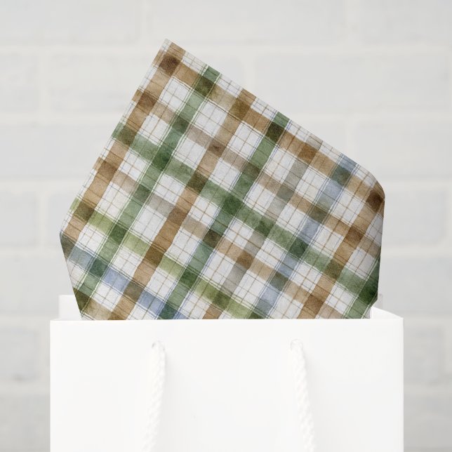 Papel De Seda Aniversário Listras Verde Marrom Azul (Sacola de presentes)