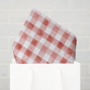 Papel De Seda Aniversário Listras Xadrez Branco Vermelho
