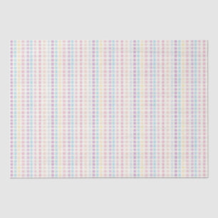 Papel De Seda Aniversário Moderno do Pastel Gingham