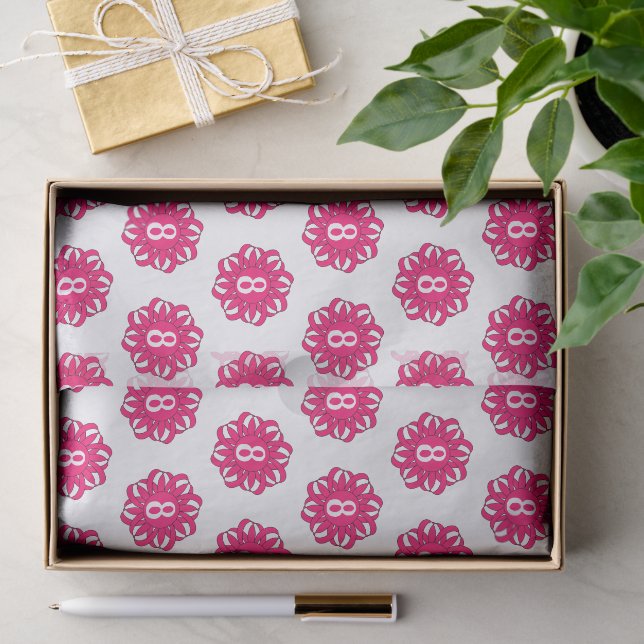 Papel De Seda Aniversário Rosa de 8 Anos (Presente)