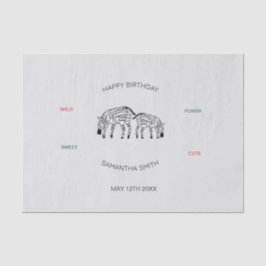 Papel De Seda Aniversário, Zebras Quenianas bonitas e felizes