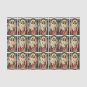 Papel De Seda Anjo com Fita Rosa