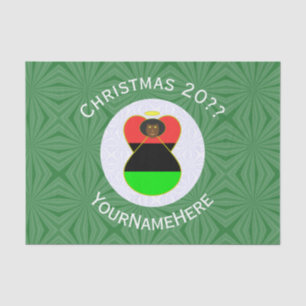 Papel De Seda Anjo de Natal da América Africana Personalizado