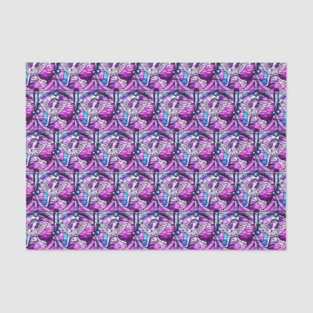 Papel De Seda Anjo de Natal da Janela de Vidro Estreita (Frente )