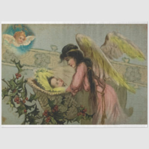 Papel De Seda Anjo de Natal Dormindo