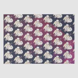 Papel De Seda Anjo de Natal Shepherd com Padrão de Lambs