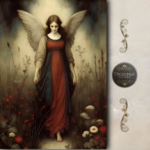 Anjo do Prado Andante Tom Terra Antigo Decoupage