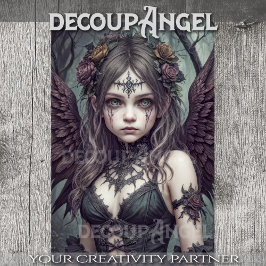 Papel De Seda Anjo Gótico: Lily - Decoupage -