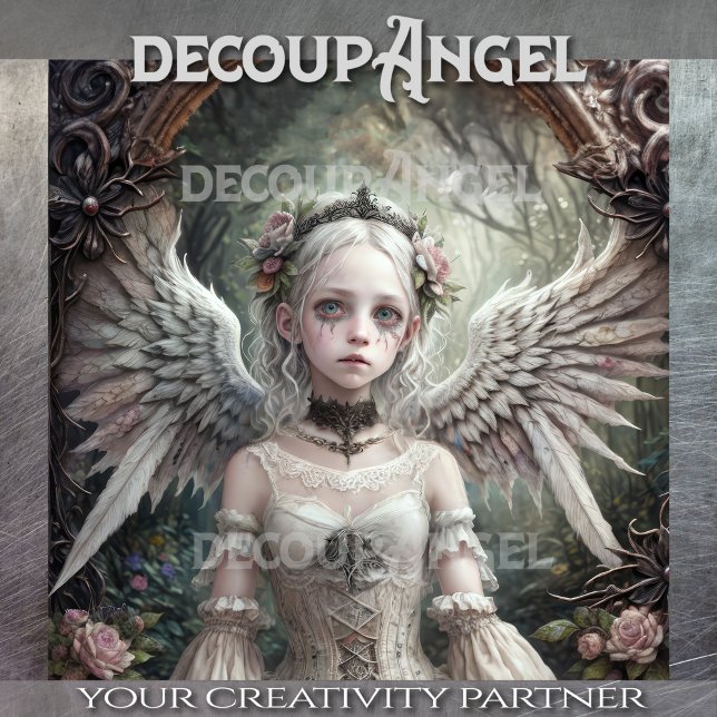 Papel De Seda Anjo Gótico: Lise - Decoupage - (Criador carregado)