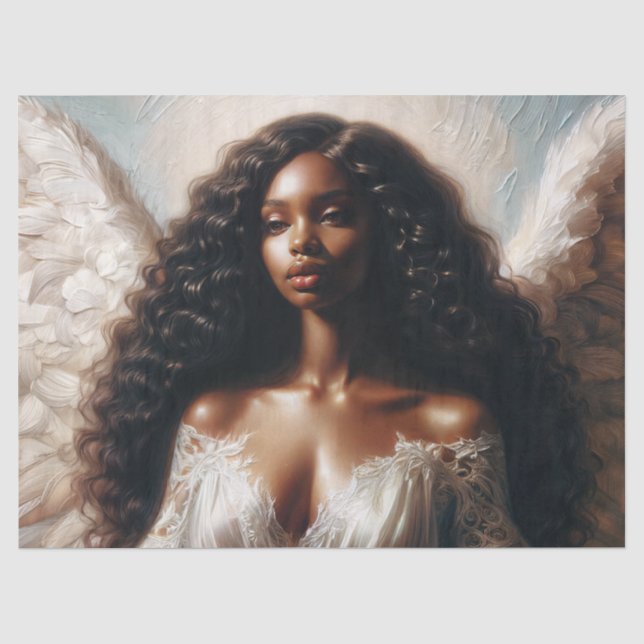 Papel De Seda Anjo Mulher Negra Angelcore (Frente )