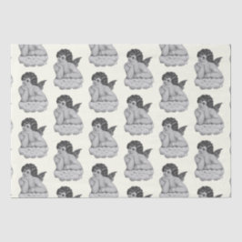 Papel De Seda Anjo Negro de Cherub, branco, bonito e venenoso