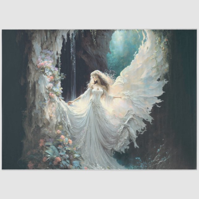 Papel De Seda Anjo no lenço de água (Frente )