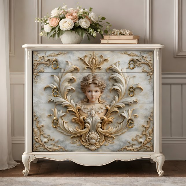 Papel De Seda Anjo Querubim Barroco Decoupagem (Baroque Angel Cherub Decoupage Tissue Paper)