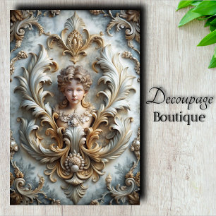 Papel De Seda Anjo Querubim Barroco Decoupagem