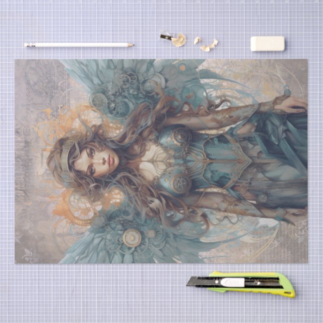 Papel De Seda Anjo Steampunk (Arte )