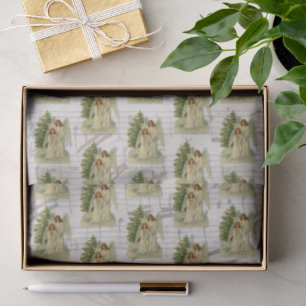 Papel De Seda Anjos de Natal Antiga Folha de Música Vitoriana