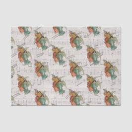 Papel De Seda Anjos de Natal Vitorianos Rascunho Religioso Vinta