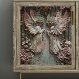Papel De Seda Anjos Gêmeos Querubins Decoupage