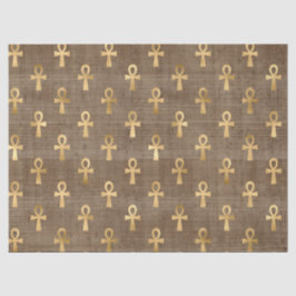 Papel De Seda Ankh Dourado no Egito em Tan Decoupage