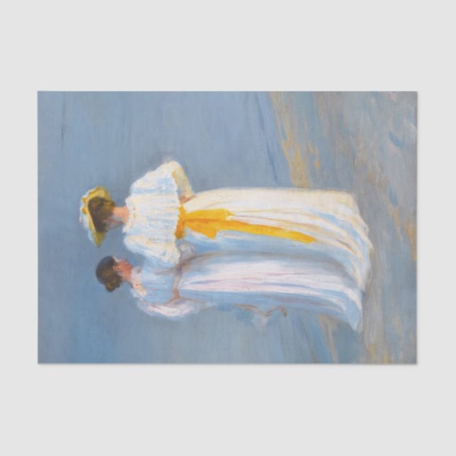 Papel De Seda Anna Ancher e Marie Krøyer na praia, Krøyer (Frente )