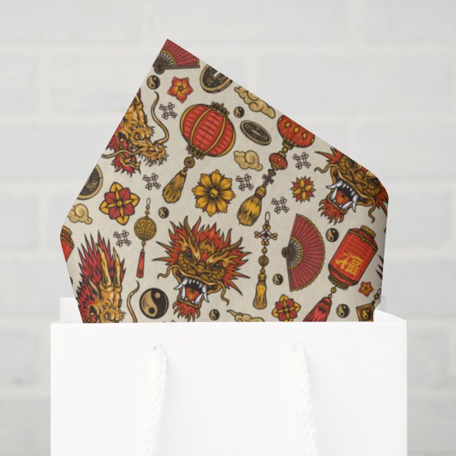 Papel De Seda Ano Novo Chinês  (Sacola de presentes)