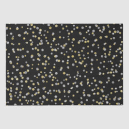 Papel De Seda Anos novos de padrões de pontos de prata de ouro g