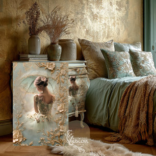 Papel De Seda Anseio Silencioso Bailarina Vintage Retrato Barroc