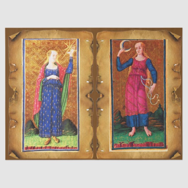 PAPEL DE SEDA ANTI-NAISSÂNCIA TARORES/A ESTRELA E A LUA (Frente )