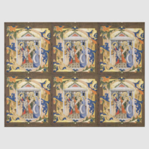 PAPEL DE SEDA ANTI-QUE PARCHA DE NATAL DE NATIVIDADE FLORAL