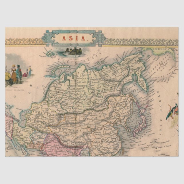 Papel De Seda Antiga Série Map 1 Design 1 (Frente )