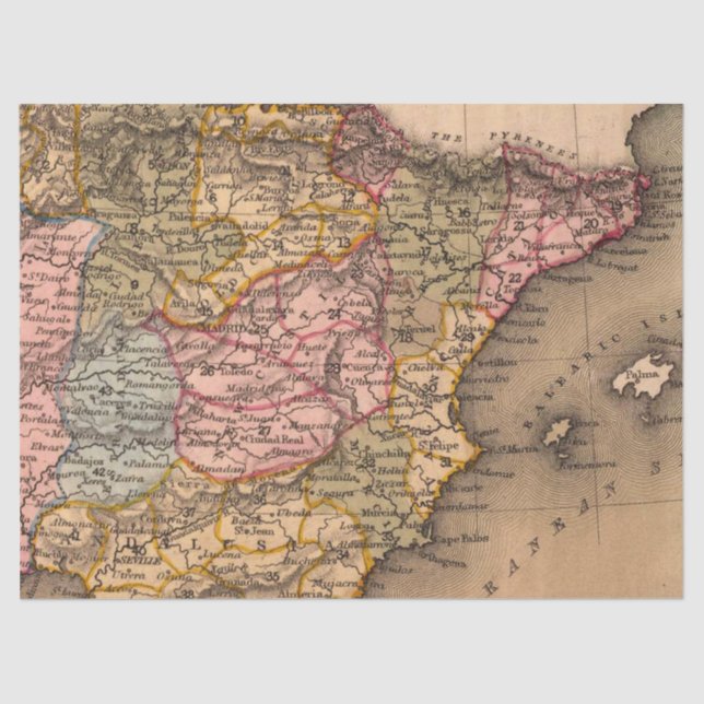 Papel De Seda Antiga Série Map 1 Design 4 (Frente )