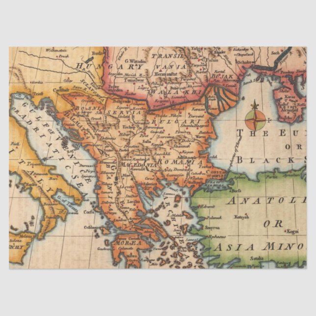 Papel De Seda Antiga Série Map 1 Design 6 (Frente )