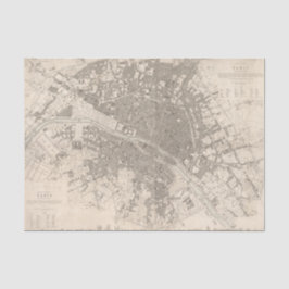 Papel De Seda Antigo Mapa Antiquado da Cidade do Excelente de Pa