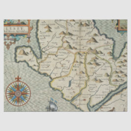 Papel De Seda Antigo Mapa Série 1 Design 16