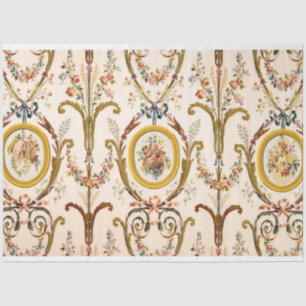 Papel De Seda Antiguidade da chamada Dourada Floral Rococo Franc