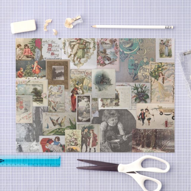 Papel De Seda Antiguidade da dissociação da efemera de Natal (Arte )