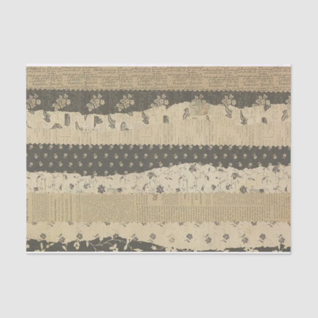 Papel De Seda antiguidade do ornamentado de decoupage de faixa e (Frente )