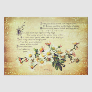Papel De Seda Antiguidade Vintage Poesia das Flores