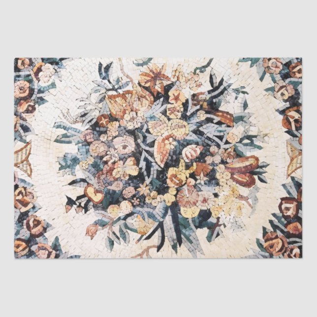 Papel De Seda Antiquado Decoupage Floral Motamental Italiano Rom (Frente )
