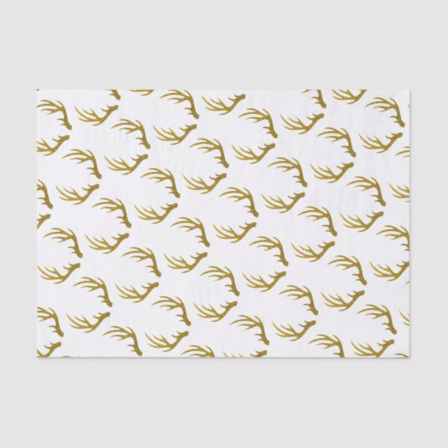 Papel De Seda Antlers Dourados dos cervos do brilho elegante (Frente )