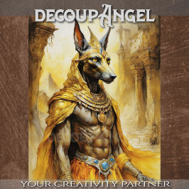 Papel De Seda Anubis: Protetor divino das Almas - Decoupage -