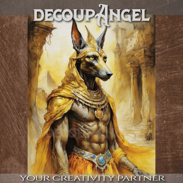 Papel De Seda Anubis: Protetor divino das Almas - Decoupage - (Criador carregado)