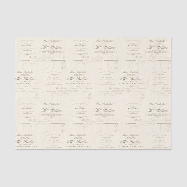 Papel De Seda Anúncio Florist Vintage francês (Frente )