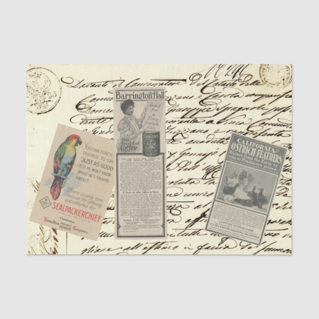 Papel De Seda Anúncios do Catálogo de Ephemera de Desligamento V (Frente )