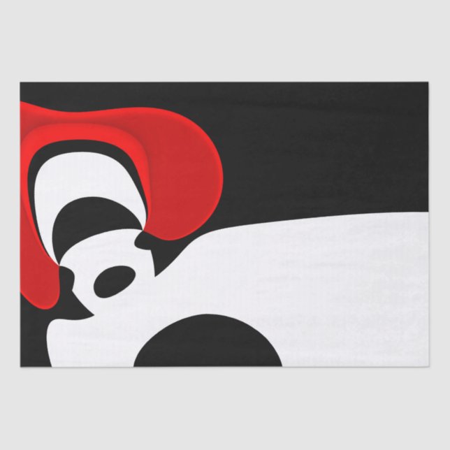 Papel De Seda Ao Sr. Redd: Abstrato Preto, Branco e Vermelho (Frente )