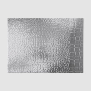 Papel De Seda Aparência de Metal Prateado Couro de Cobra Metaliz