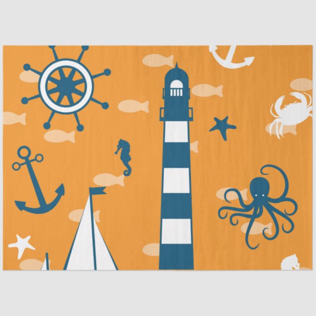 Papel De Seda Apenas mais náutico Series Design 4 (Frente )