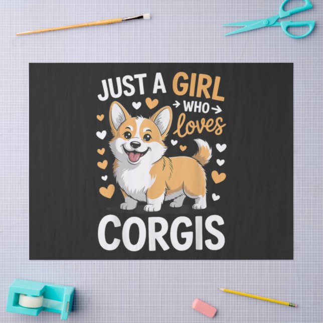 Papel De Seda Apenas Uma Garota Que Ama Corgis (Arte )