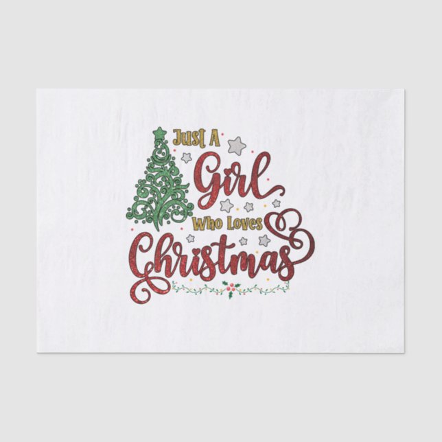 Papel De Seda Apenas Uma Menina Que Ama O Natal (Frente )