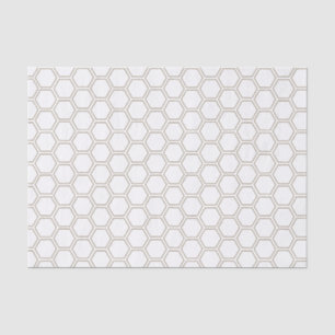 Papel De Seda Apicultor de Padrão Neutro de Honeycomb Taupe